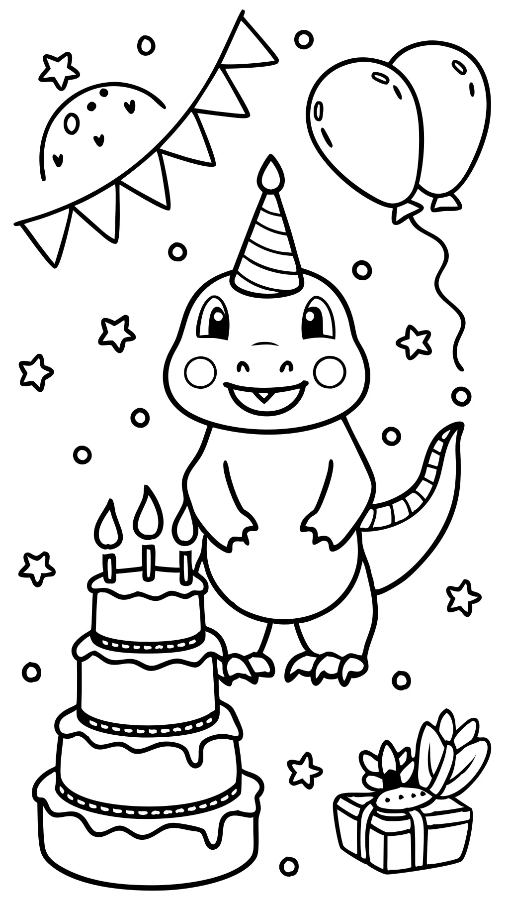 páginas para colorear de cumpleaños de dinosaurio